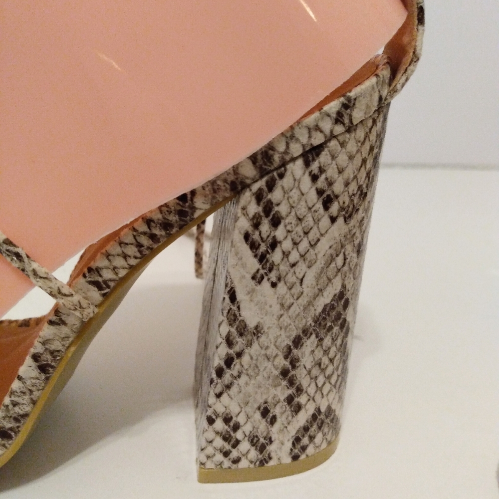 Pretty Little Thing Snake Print Strap Open Point … - image 5